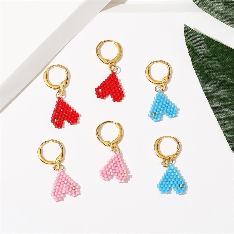 

Stud Earrings Cute Heart For Women Kids Girls Accessories Gifts Fashion Glass Beaded Handmade Miyuki Earring Party Jewelry