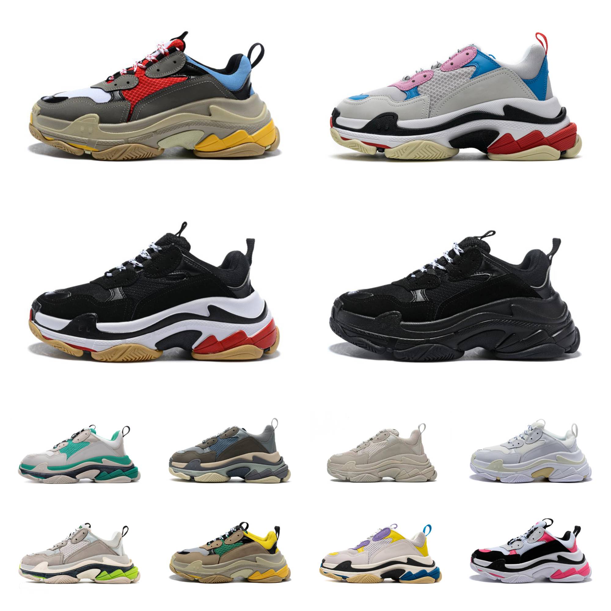 

2023 men woman shoe womens Designer triple s Trainer Platform Classic triples Casual Shoes Paris triple-s 17FW old Dad large increasing tripler sneakers sports 35-45, Shoes lace