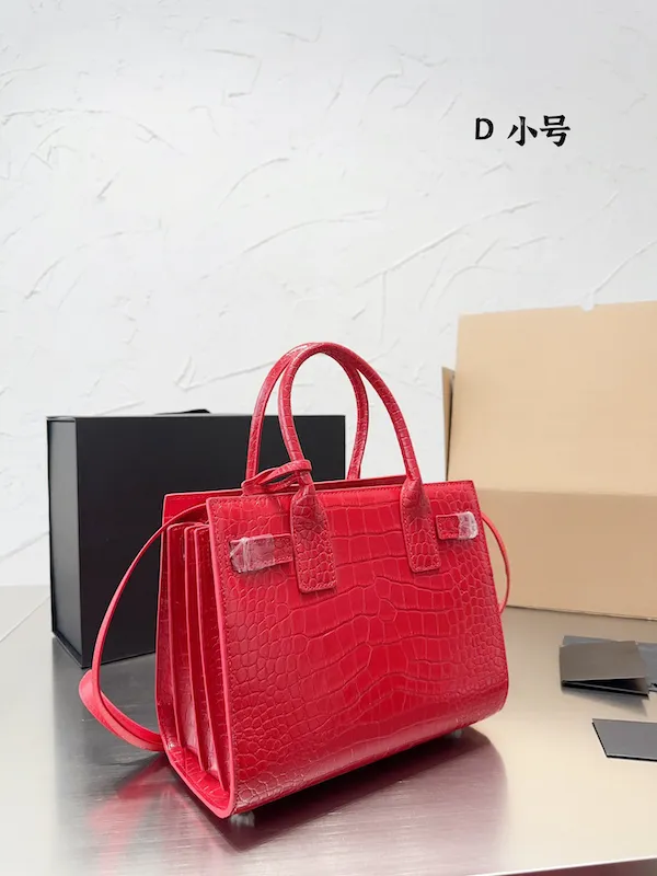 

Luxury Handbag Leather Designer Handbag Crossbody Bag for Women and Men Black Wallet Fashion Bag Cowhide Medium Shoulder Bag Women's Carrying Bag Wallet Two Piece Set, Red-without a box