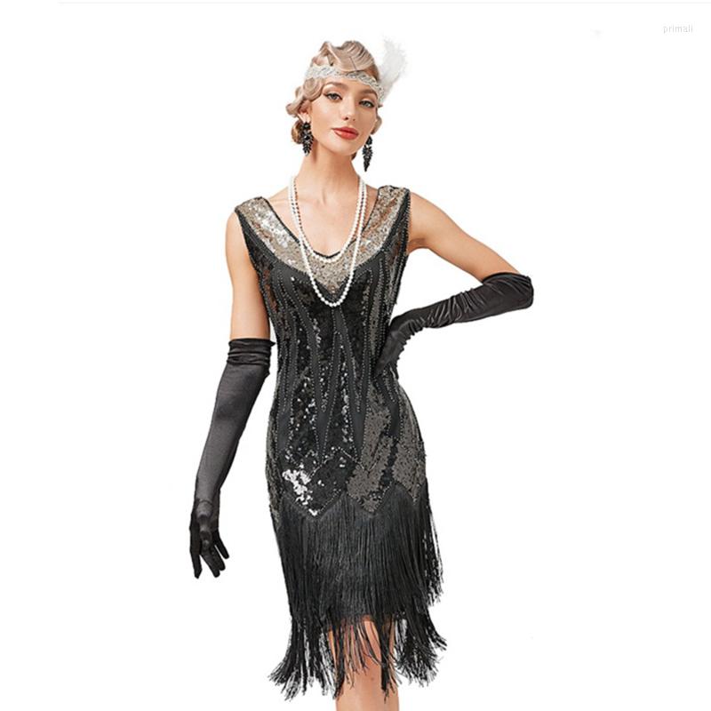

Casual Dresses Tassel Dress Europe United States Retro Clothing Latin Dance Ball Sequins Beaded, Green