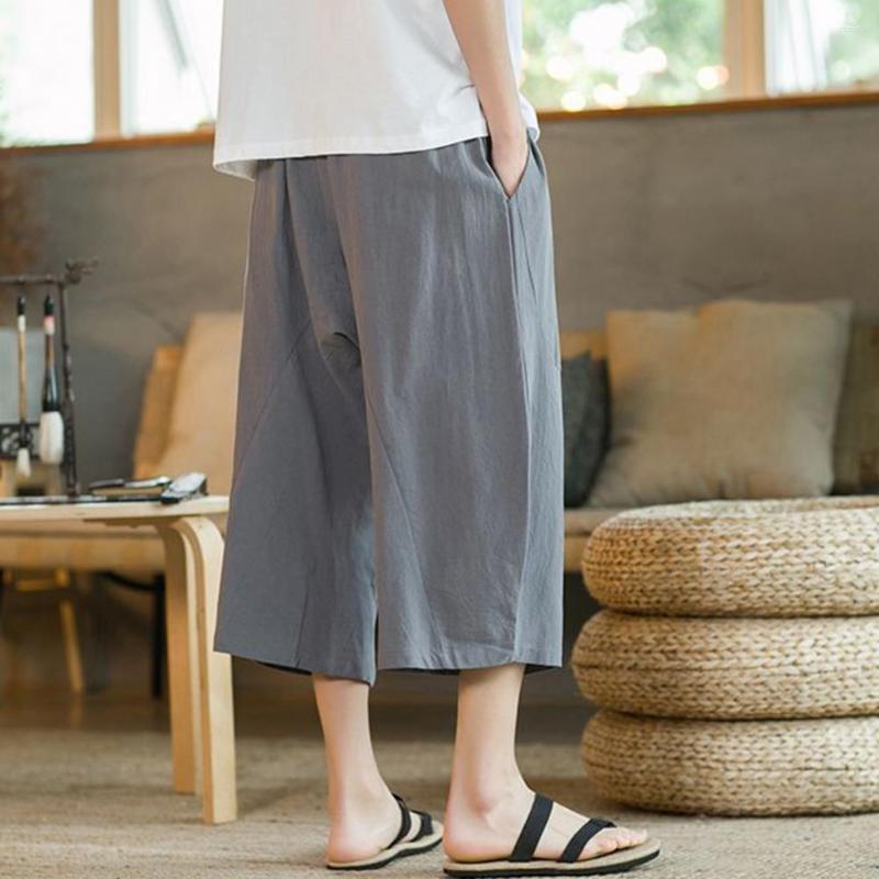 

Men's Pants Cropped Casual Men Summer Pockets Plus Size Trousers Clothes, Black