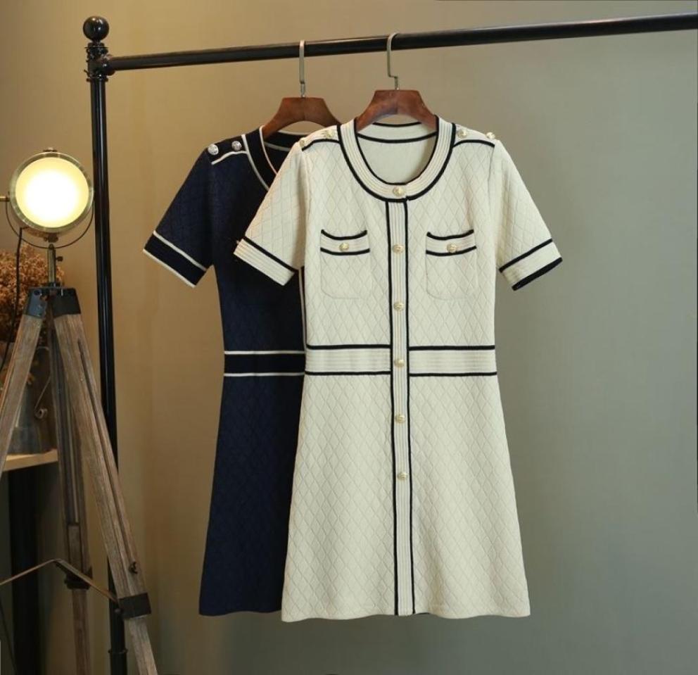 

22SF Sandro Knitted Dress Badge Temperament Colorpicture012927666, White