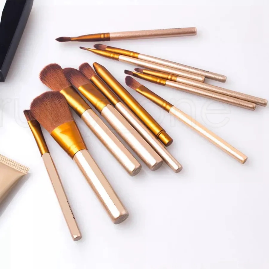 Maquillage 12 PCS / Set Brush Makeup Making Brush Kit Ensembles pour les outils de brosses cosmétiques à fard à paupières