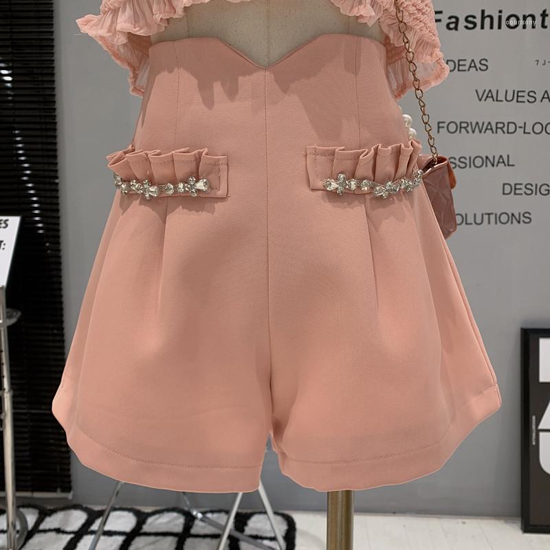 

Women's Shorts In Women's Clothing 2023 Spring Diamond High Waist Wide Leg Sweetheart Slim Versatile Loose Casual Boots And Pants, White