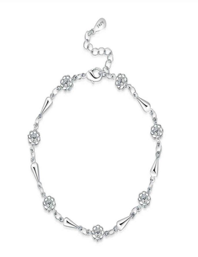 

S925 Silver Plum Blossom Leaf Bracelet Bangle for Women Girl Lady Wedding Birthday Gift7758361