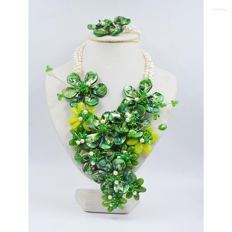 

Necklace Earrings Set Pretty Classic Shell/pearl Flower 20", Picture shown