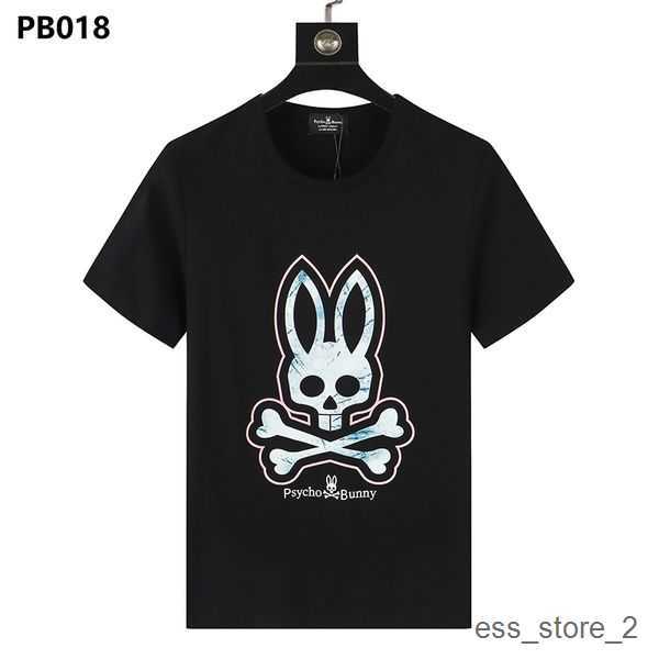 

Psycho Bunny Spring Summer Men t Shirt Skeleton Rabbit Print Free Transportation Fashion Street Tide Brand Tee 4 D67I