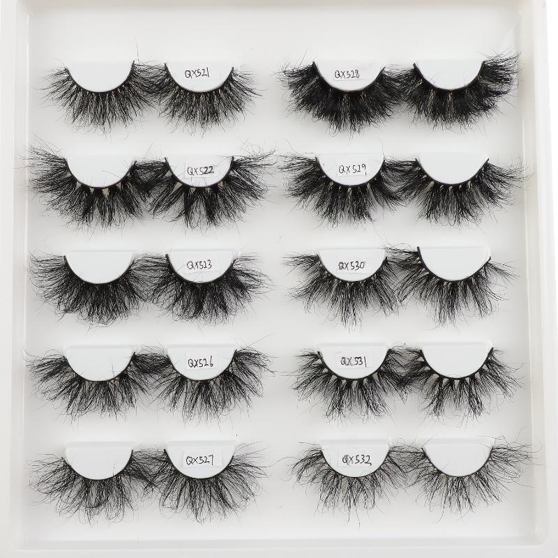 

False Eyelashes TDANCE 1 Pairs 25mm Real Mink Hair Lashes Messy Fluffy Strip Lash Dramatic Long Wholesale Makeup Beauty Eyelash Cils