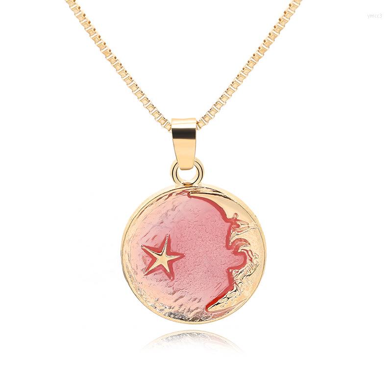 

Pendant Necklaces Colorful Cartoon Ocean Starfish Crescent Half Moon Geometry Round Astronaut Space Universe Sun Stars Sky Necklace Jewelry