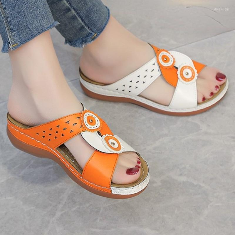 

Slippers Women Flats 2023 Fashion Casual Wedges For Open Toed Flip Flops Female Slides Zapatos De Mujer, 1923-blue