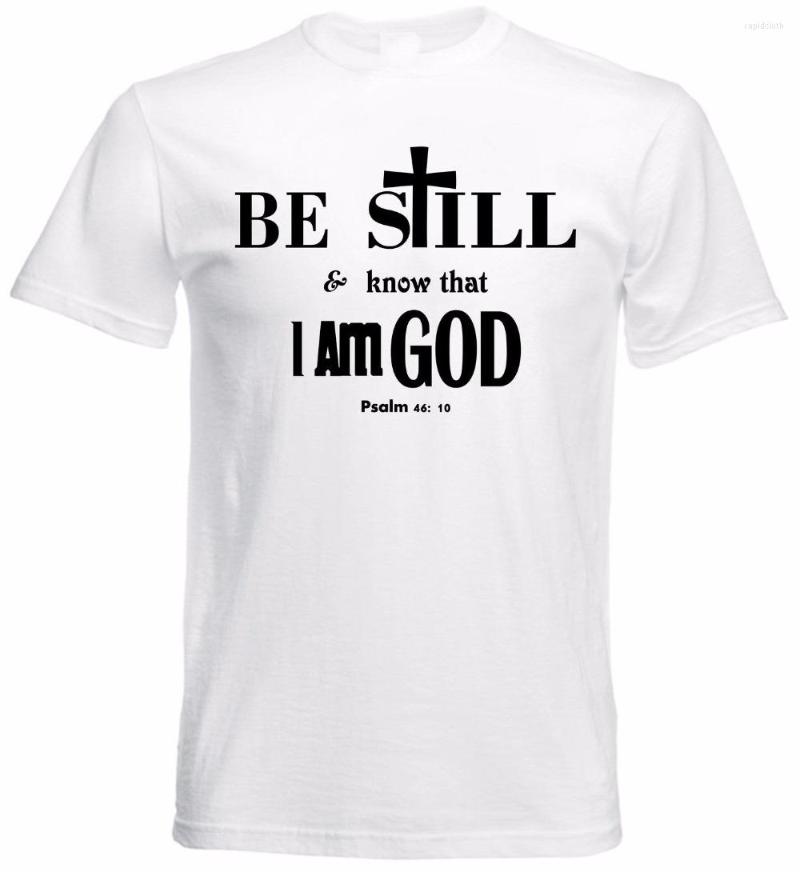 

Men's T Shirts 2023 Fashion Short Sleeve Cotton T-Shirt Be Still And Know That I Am God Bible Faith Christian Religious, Notprint