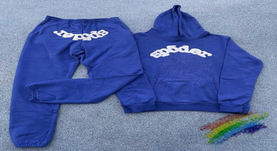 

Men039s Hoodies Sweatshirts 2022fw Blue Sp5der 555555 Hoodie Men Women Quality Foam Printing Spider Web Hooded Young Thug 4536603
