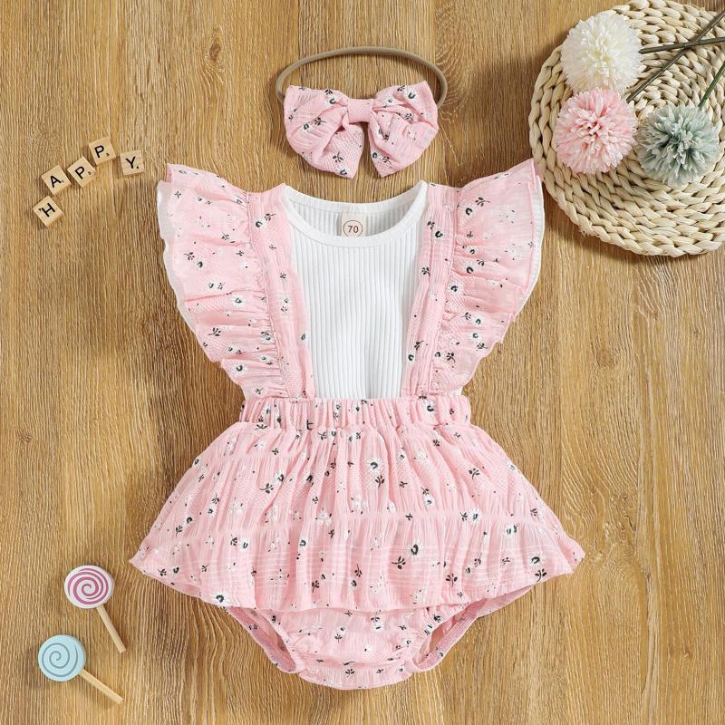 

Clothing Sets Toddler Girls Short Sleeve Ribbed T Shirt Tops Ruffles Floral Printed Suspenders Shorts Set For Girl Infant Bundle Boy, Light blue