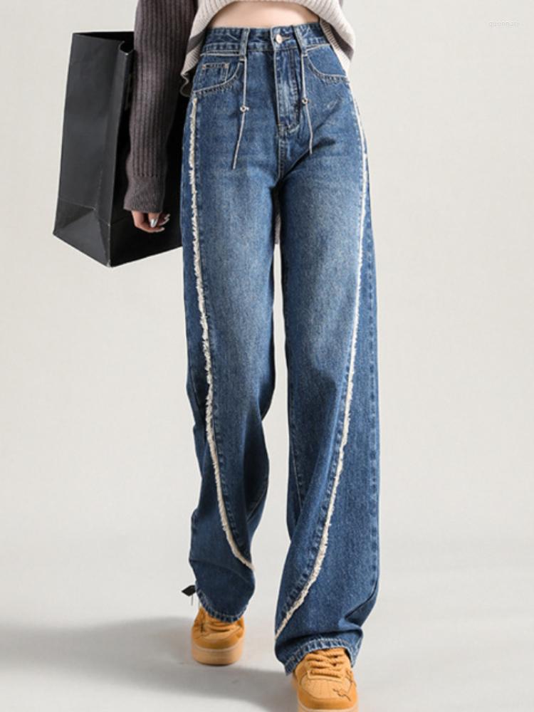 

Women's Jeans High Waist Baggy For Women 2023 Spring Summer Streetwear Loose Boyfriend Fashion Blue Wide Leg Denim Trousers Female