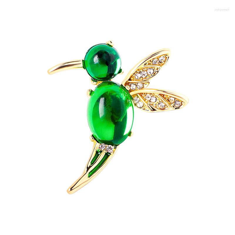 

Brooches MITTO DESIGNED FASHION JEWELRIES AND ACCESSORIES GREEN JELLY CUTE HUMMINGBIRD HIGH-GRADE DRESS BROOCH