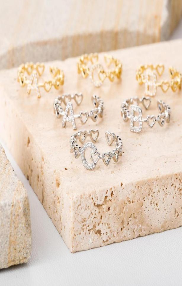 

Ice Out Letters Rings Heart Couple Size Cubic Zircon Fashion Rock Street Ring Hip Hop Jewelry For Gift6645747