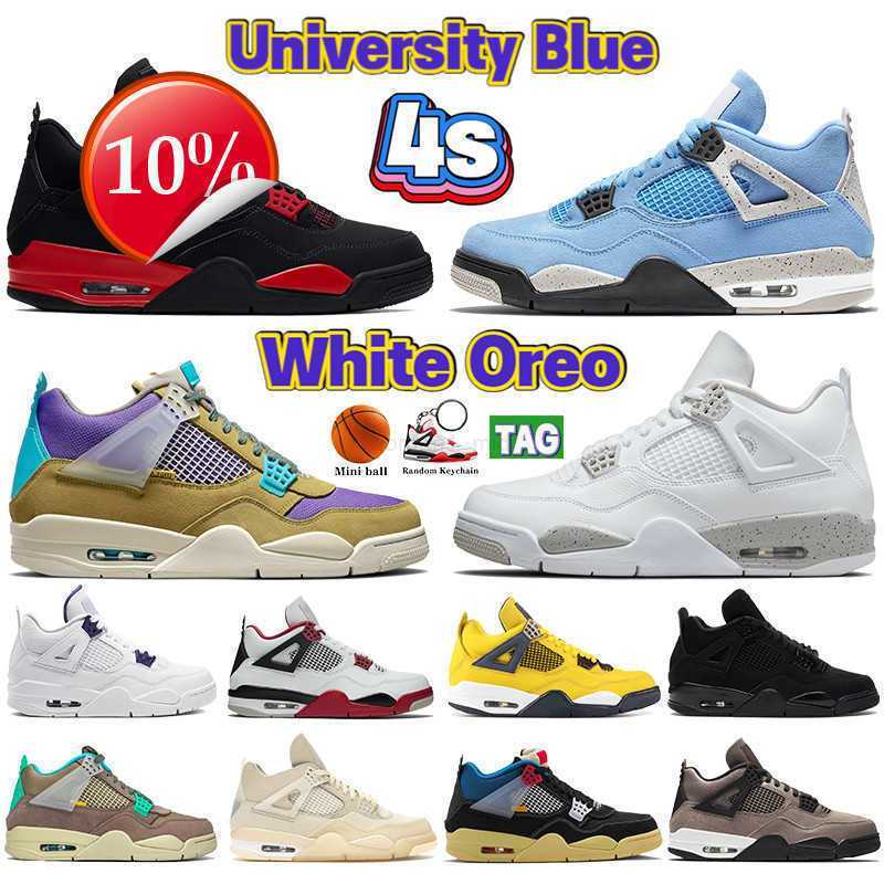 

2023 top ogNew 4 4s Basketball Shoes University blue white oreo red thunder black cat SP Taupe Haze desert moss shimmer mens trainers women Sneakers, 11# bred