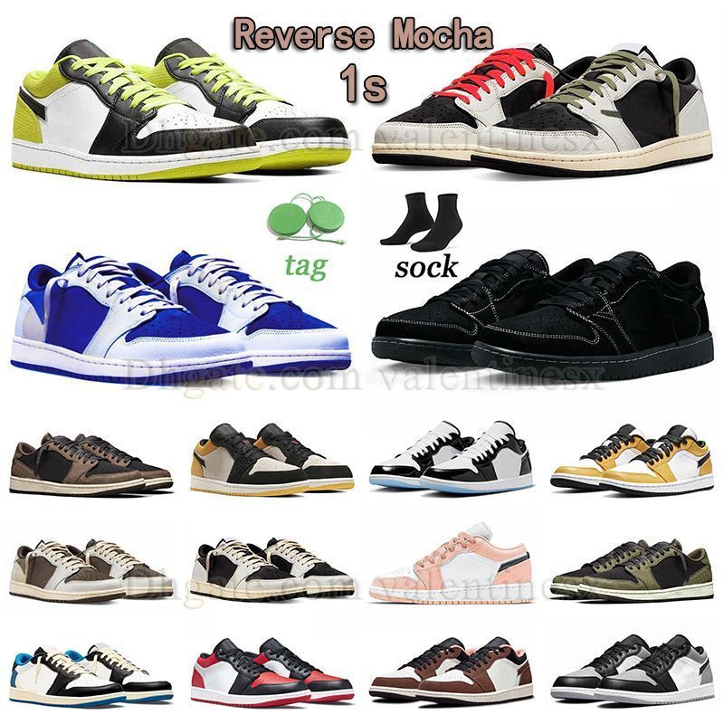 

dhgate hot basketball shoes jumpman 1 low reverse mocha 1s black phantom cyber white blue olive men women sneaker chicago panda arctic punch bred toe outdoor trainers, E04 36-47 tear away silver