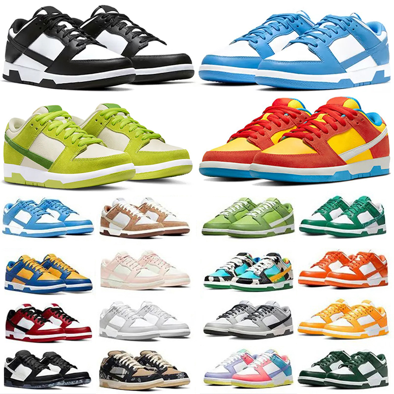 

2023 Men Women Low Cut Running White Black Panda UNC Coast Michigan Green Syracuse Chunky Laser Orange Bear Brazil TS Jogging Trainers Sneakers Casual Shoes Size 36-45