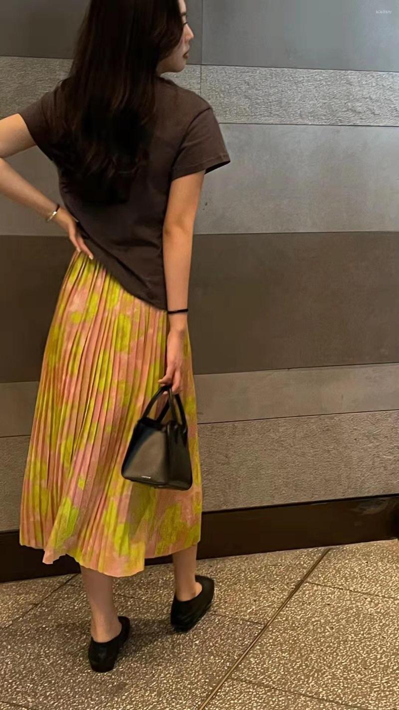 

Skirts 2023 Fashion Good Quality Dizzy Dye Dream Color Matching Beautiful Pleated Half Skirt, Photo color