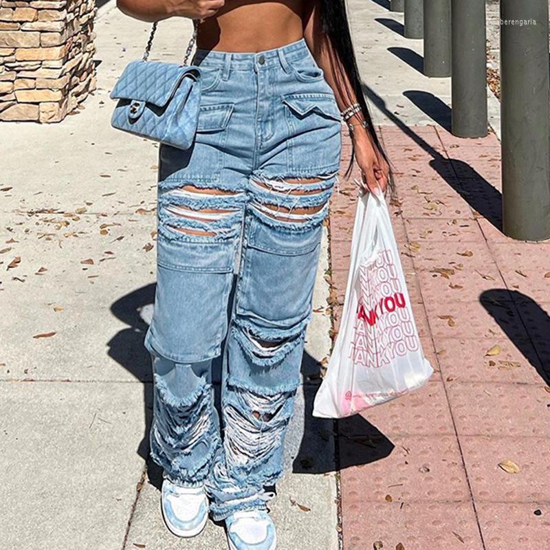 

Women's Jeans Woman Cargo Pants Y2k Trousers Women Calca Feminina Baggy Pantalones Informales Ropa Coreana Summer, Blue