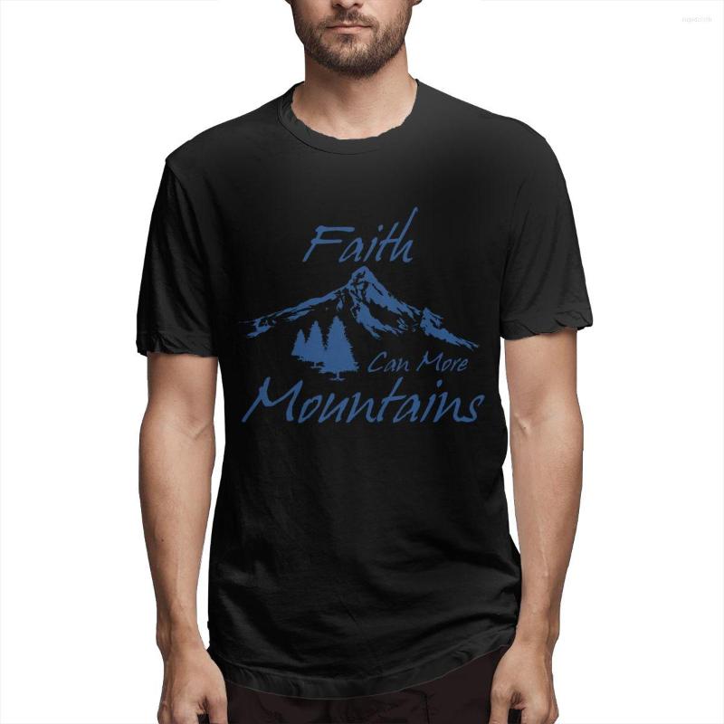 

Men's T Shirts Faith Can More Mountains T-shirt Harajuku Streetwear Cotton Camisetas Hombre Men Funny Cool Shirt, White