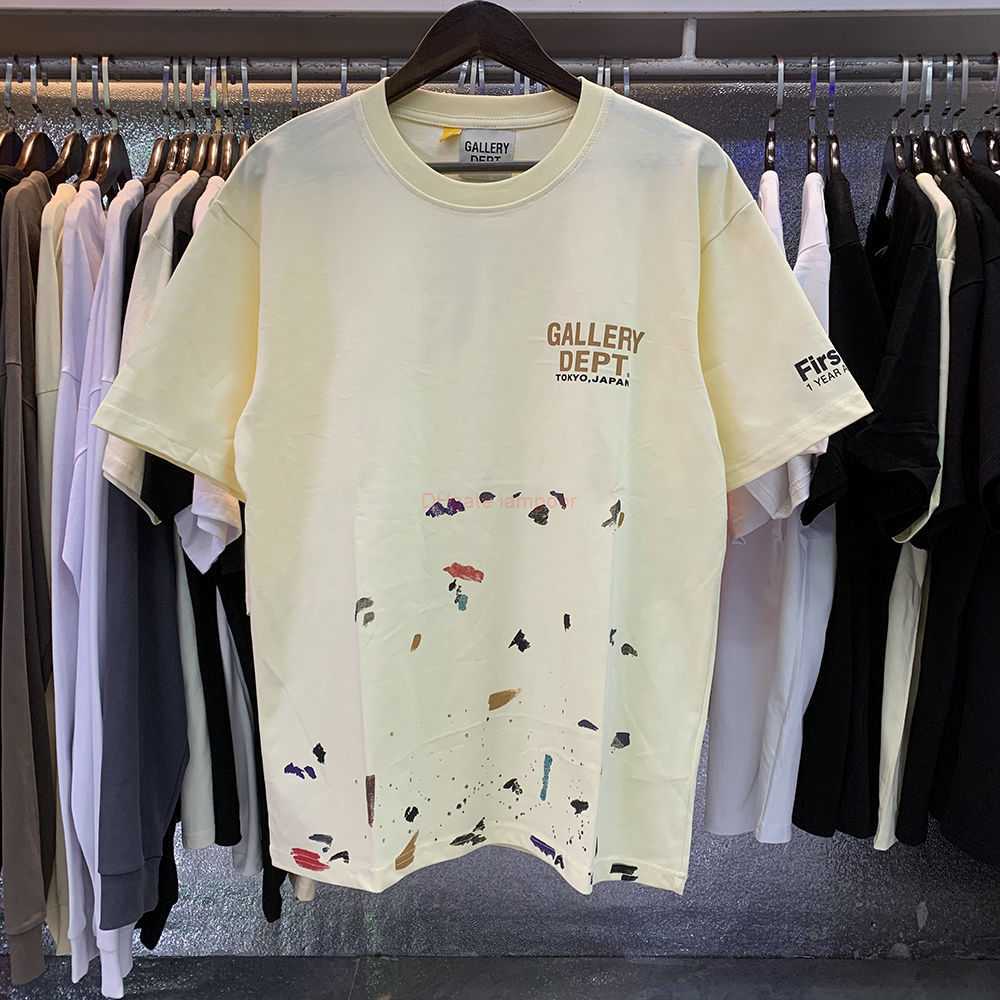 

Designer Fashion Clothing Tees Tshirt Galleryes Depts tokyojapan Limited Colorful Speckled Ink Short Sleeve Tee Shirt for Men Women Youth Casual Streetwear Tops, Apricot 6007