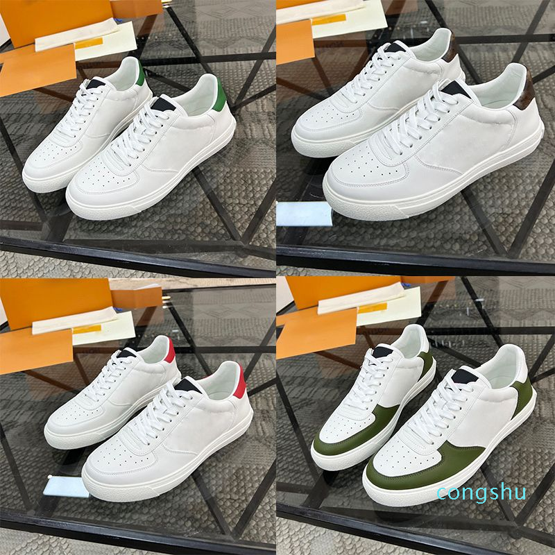 

top quality Casual Shoes 2023 Top men's casual shoes Luxury designer White printed calf leather Sports powder blue runner size 40-45