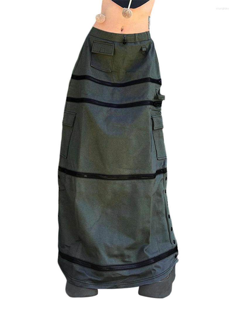 

Skirts Women Half Dress Patchwork Zipper Spring Fall Summer Street Casual Party High Waist Skirt, Black