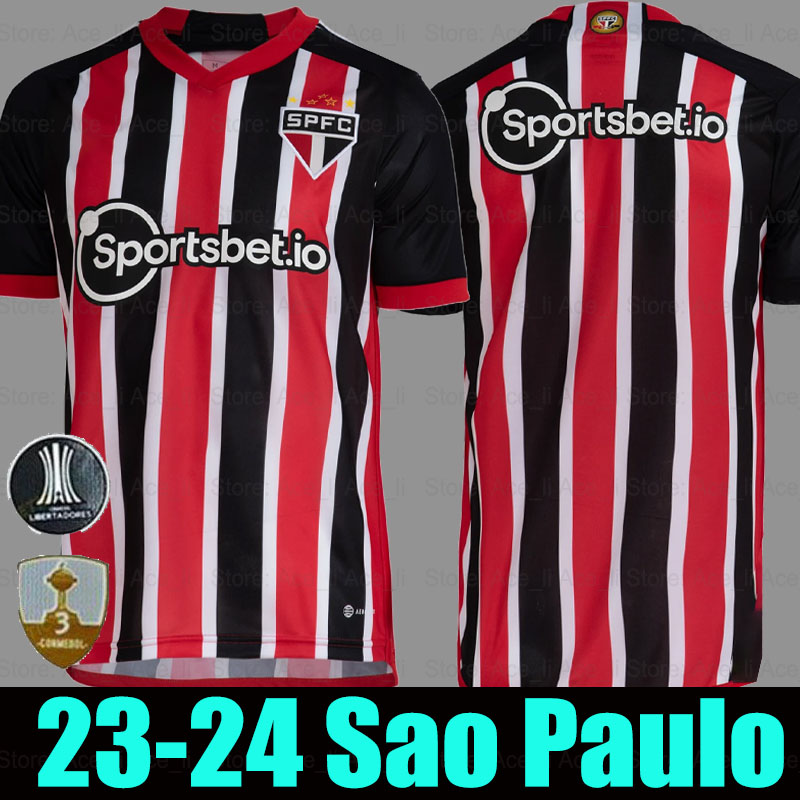 

2023 2024 Sao Paulo fc soccer jerseys LUCIANO 23 24 Arboleda Rafinha Calleri ALISSON PABLO MAIA pele eterno home away 3rd football shirt camisa de futebol, 23-24 away+patch