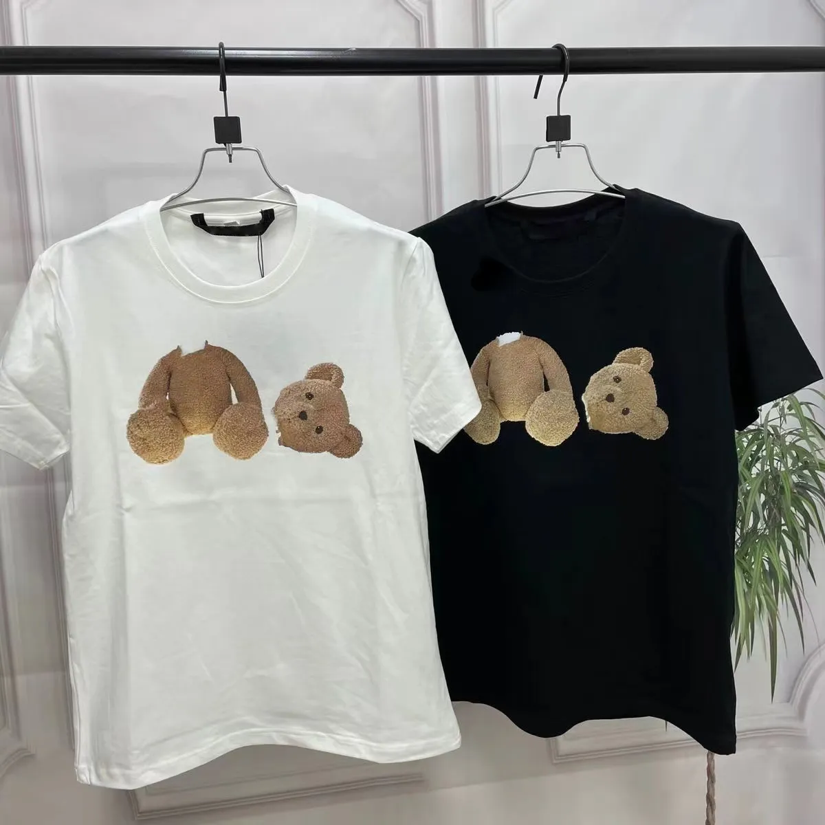 

QNPQYX New Men's Designer Summer Men and Women's Cotton T Shirt Loose Couple Italian Style Simple Skull Hip Hop Short Sleeve S-XXL., Black