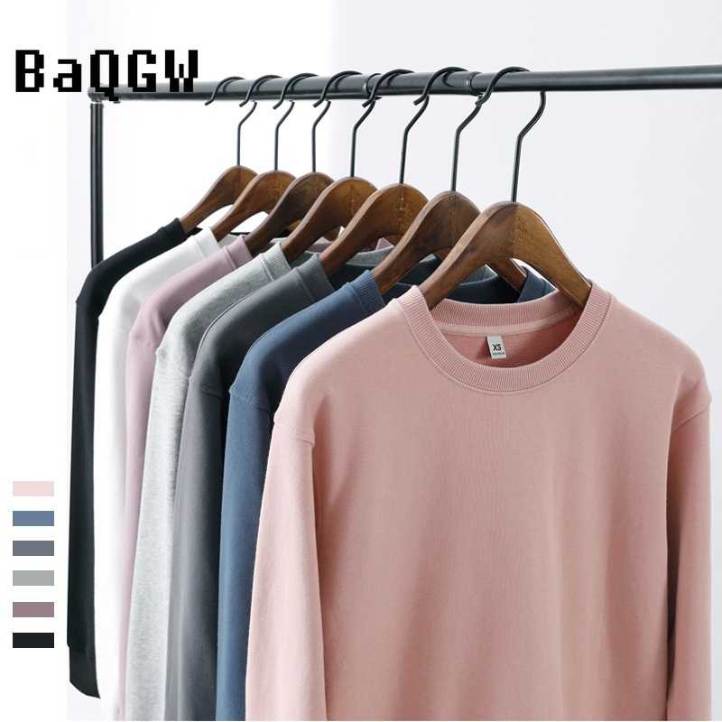 

Men's Hoodies & Sweatshirts Spring Autumn Men/Women Lovers Fashion Hoodie Solid Color O-neck Loose Home Clothes Comfortable Casual Sweatshir, Pink