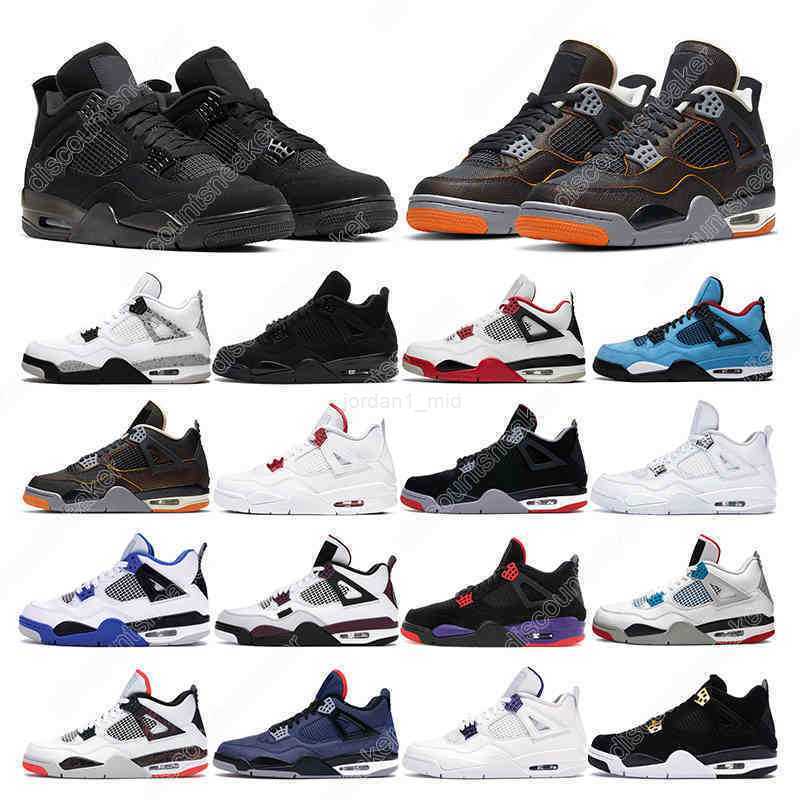 

basketball shoes 4s men women 4 University Blue Black Cat White cement Pure Money Fire Red sneaker outdoor sports, 6 fire red mw