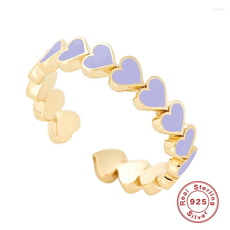 

Cluster Rings AIDE Wholesale 925 Silver Pink Enamel Luxury Jewelry For Women 2023 Trend Girl Ring Bague Femme Vintage Anel Anillos Mujer