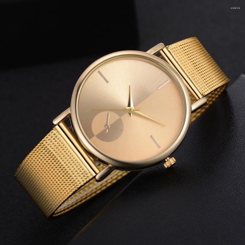 

Wristwatches Women Watches Ladies Quartz Relogio Feminino Brief Stainless Steel Wristwatch Female Clock Montre Femme Drop Ship, Gold