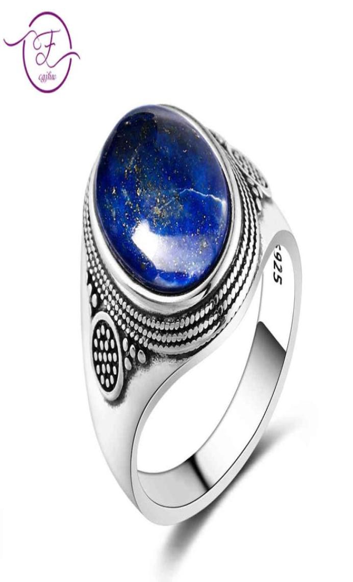 

Charm Noble 100 925 Silver 10x14MM Lapis Lazuli Wedding Ring Girl Female Party Anniversary Birthday Gift5562326