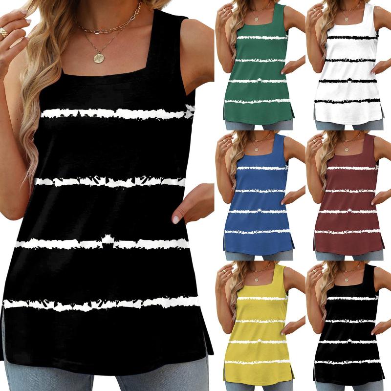 

Camisoles & Tanks Womens Square Neck Flowy Tank Top For Summer With Loose Fit And Casual Style, Black