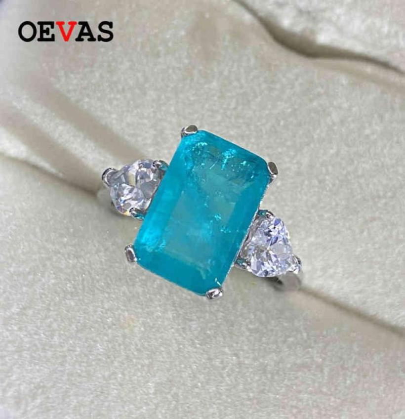 

OEVAS 100 925 Sterling Silver Paraiba Tourmaline Gemstone Rings For Women Sparkling High Carbon Diamond Wedding Fine Jewelry8033796