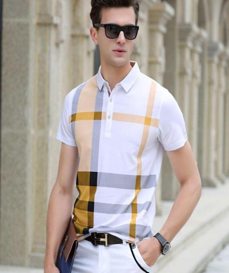 

Men039s Polos 2022 Summer Shirt Brand Clothing Cotton Short Sleeve Business Casual Plaid Designer Homme Breathable Plus Size8192440, Purple