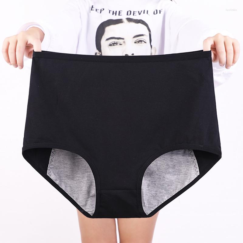 

Women's Panties Plus Size High Waist Period Women Menstruation Briefs Cotton Menstrual Leak Proof Large Underwear Female XXXL Lot, Black