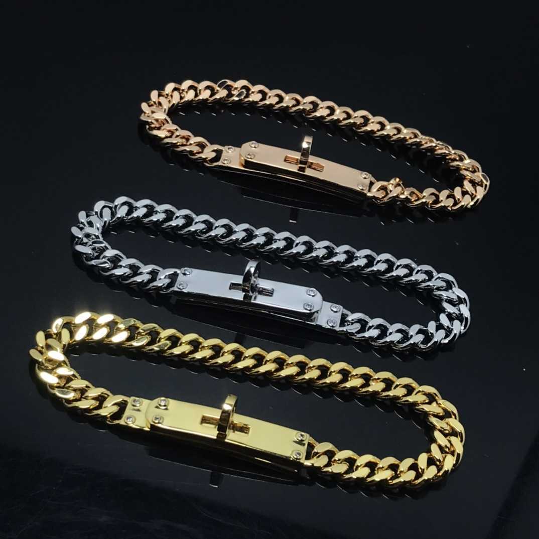 

Kelly Half Diamond Bare Temperament ins Plated 18K Rose Gold Pig Nose Couple Bracelet