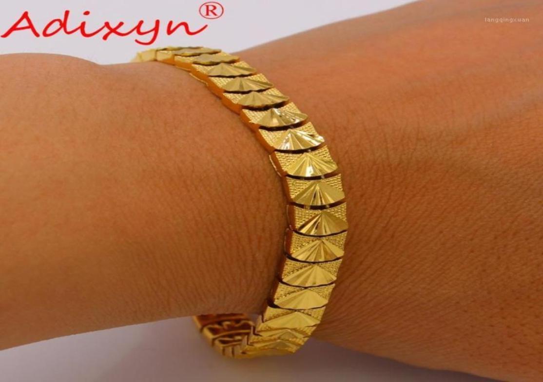 

Adixyn 21cm Bracelet for WomenMen Gold Color Copper Dubai Bangles Hand Chain Jewelry AfricanEthiopianArab Gifs N05071316448846