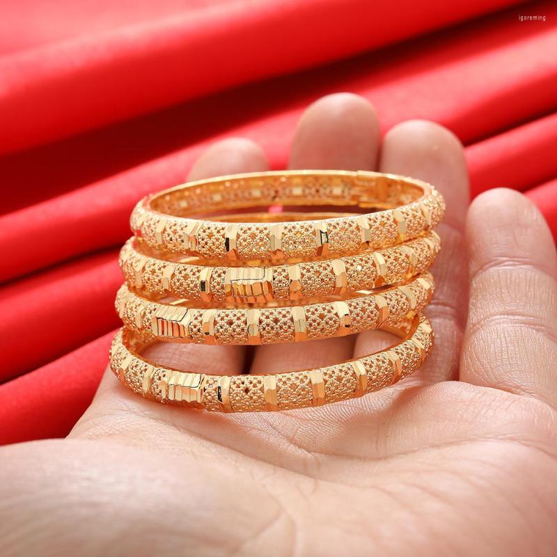 

Bangle 4pcs/Lot Gold Color Bracelets For Baby Girls Child Dubai Circle Jewelry Arab Middle Eastern African