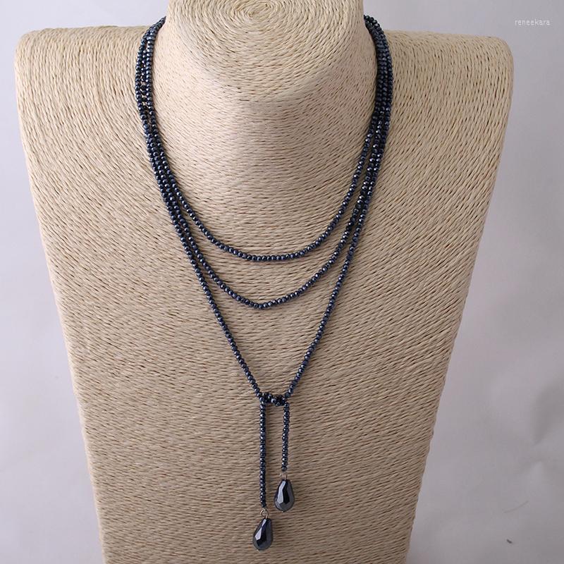 

Chains Fashion Crystal Beads Statement Necklaces Glass Neck Drop Necklace