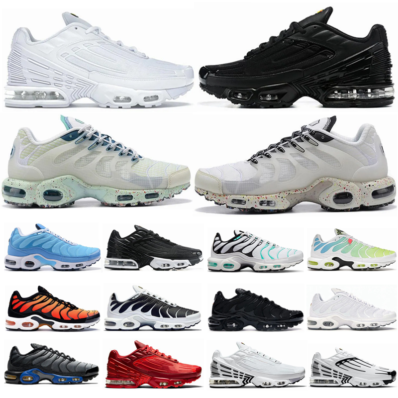 

Tn plus running shoes men women tn 3 Terrascape Triple Black white Unity Hyper Jade University Blue Oreo Laser Wolf Grey mens trainers outdoor sports sneakers TN3, #23 40-46