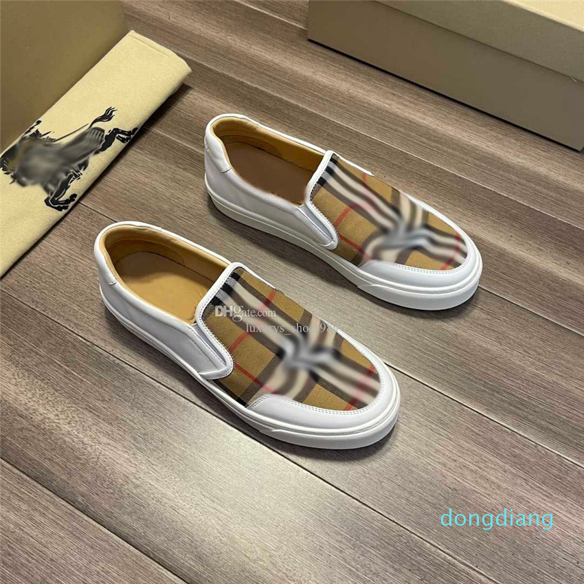 

top quality Casual Shoes Designer cuff retro men's shoes canvas plaid stripe business casual with fashion letters walking sports travel, Watermelon