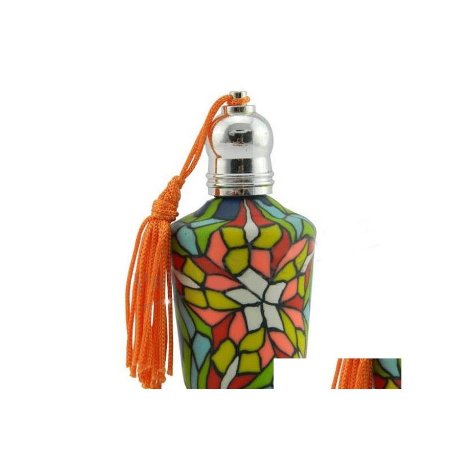 

Perfume Bottle 15Ml Beautif Polymer Clay Per Refillable Roller Glass Cosmetic Container Fragrance Parfum Bottles And Jars For Women Dhbr2