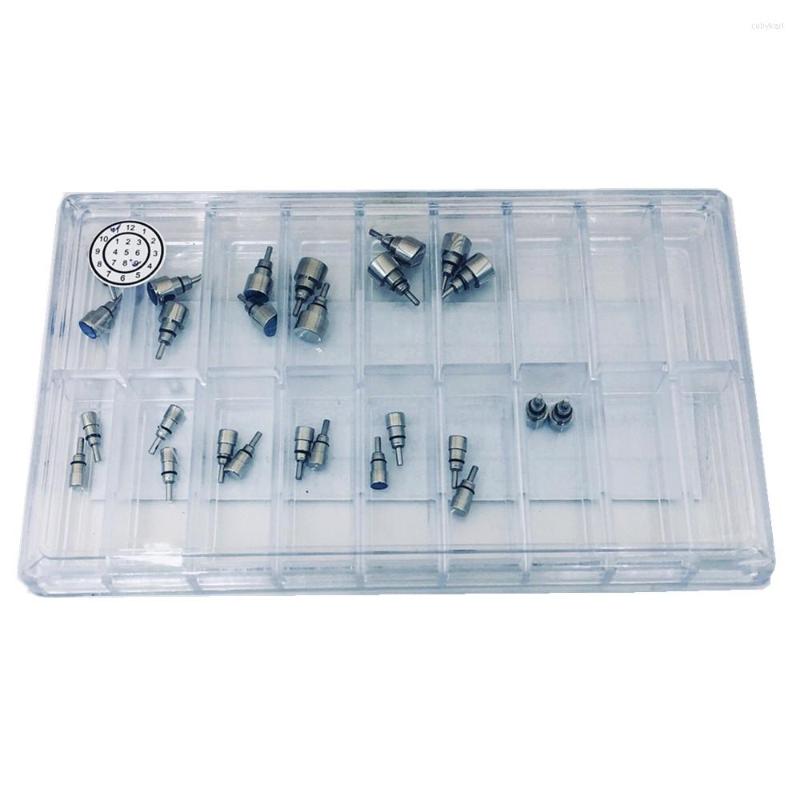 

Watch Repair Kits 26Pcs In 1 Stainless Steel Silver Classical Drive Pusher Button Crown Set Replacement Spare Parts