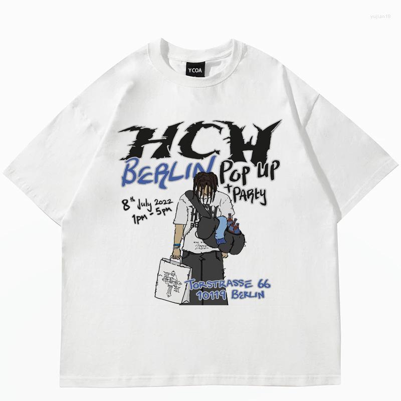 

Men' T Shirts Men' And Women' T-shirts Y2k Street Clothing Loose Top Tees Printed Pattern Harajuku Retro Korean Cotton Aesthetic, White