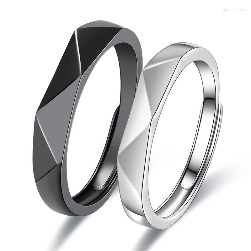 

Wedding Rings Simple Geometric Couple Ring Open Adjustable For Men Women Engagement Jewelry Party Gift
